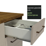 Mueble de Cocina 80 cm 2 Cajones Marrón/Crema Agata Madesa