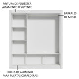 Ropero Doble Madesa Monaco 3 Puertas Corredizas 1 con Espejo - Blanco