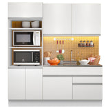 Cocina Integral 190cm Blanco Glamy Madesa 04