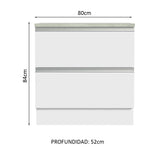 Mueble de Cocina 80 cm 2 Cajones Blanco Glamy Madesa