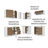 Cocina Integral Esquinera 349cm Blanco/Marrón Glamy Madesa 03