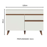 Mueble para Lavadero 120 cm 2 Puertas 1 Cajón Blanco Reims