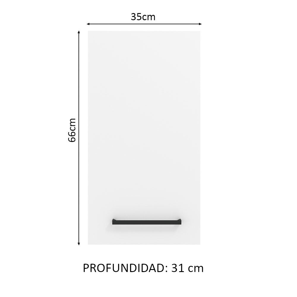 Alacena Madesa Agata 35 cm 1 Puerta Marrón/Blanco