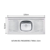 Cocina Integral con Lavadero 180cm Glamy 13 Blanco/Marrón