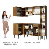 Cocina Integral Esquinera 261cm Marrón Emilly River Madesa 03