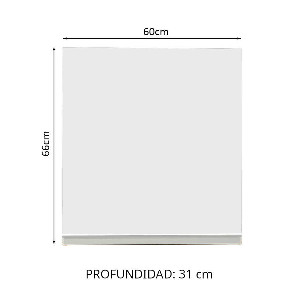 Alacena Madesa Glamy 60 cm 1 Puerta Marrón/Blanco