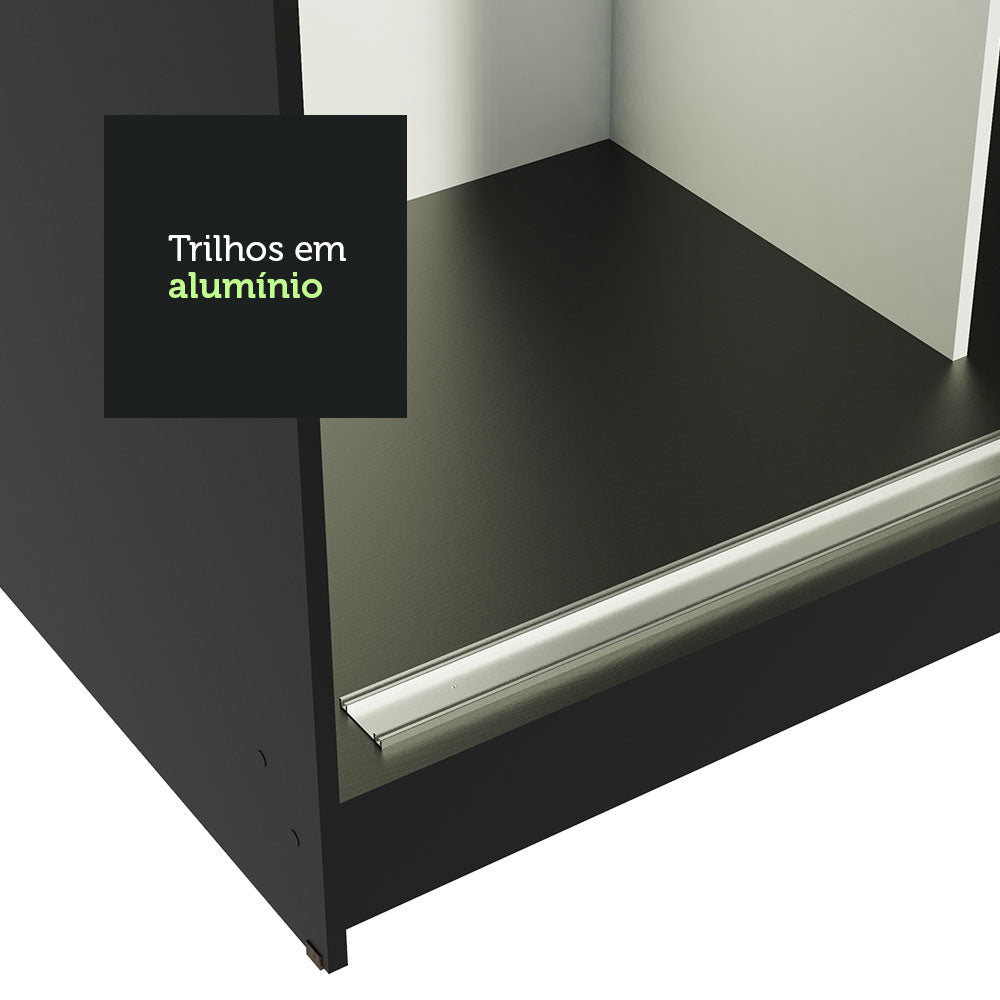 Clóset Matrimonial Reno 3 Puertas Correderas con Espejos Negro