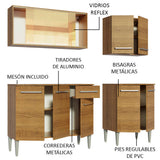 Cocina Compacta 169cm Marrón Emilly Drive Madesa 04
