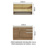 Cocina Compacta 120cm sin Mesón de Acero Marrón Glamy Madesa 02