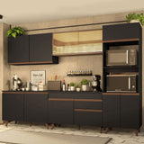 Cocina Integral 310 cm Reims Negro/Marrón 01