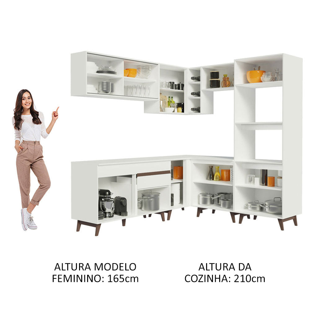 Cocina Integral de Esquina 402cm Blanco Reims 01