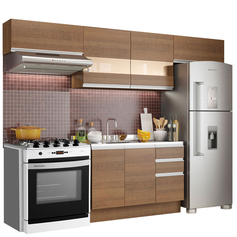 Cocina Integral 280cm Marrón Glamy Madesa 01