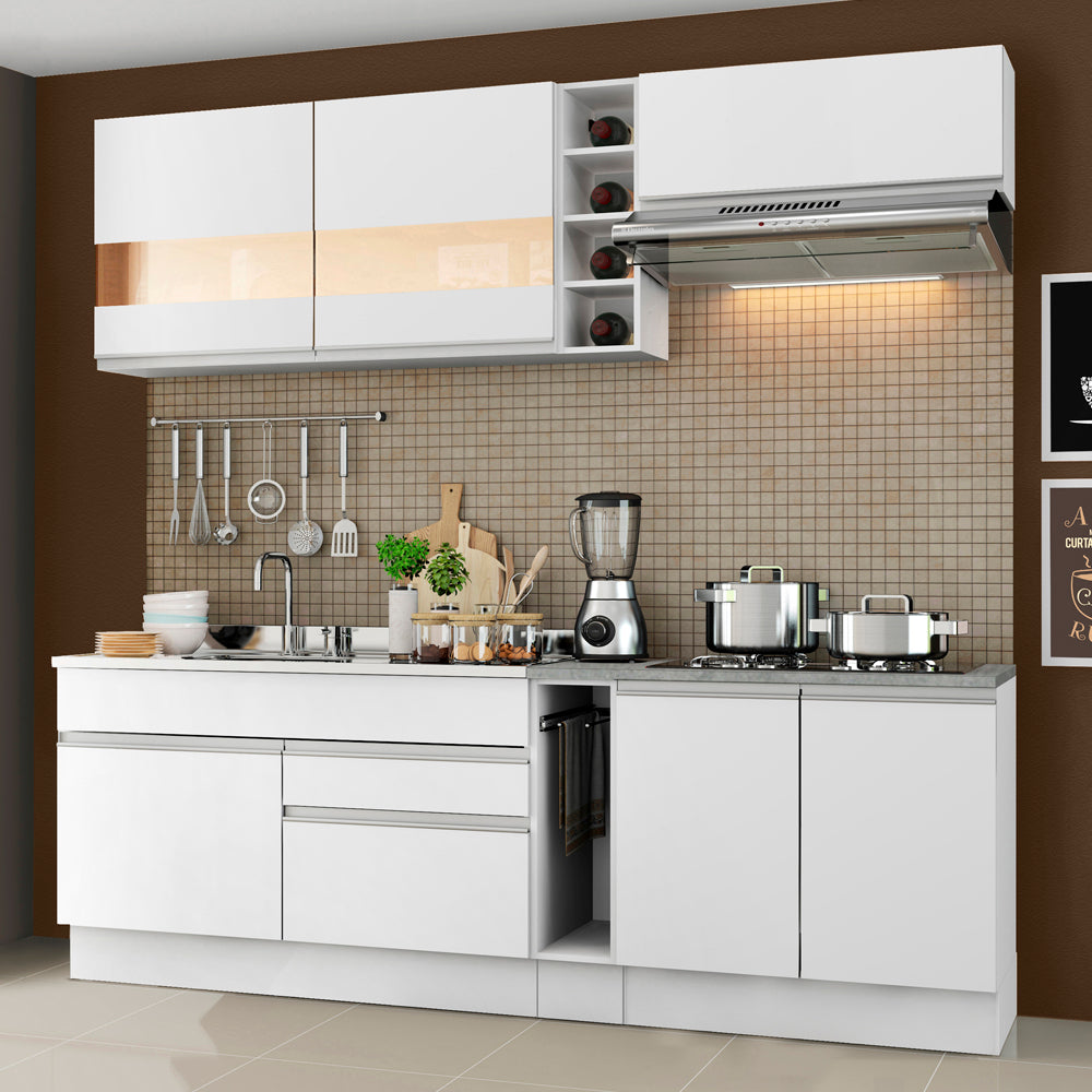 Cocina Integral 220 cm Blanco Parma 02