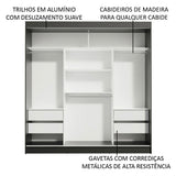 Clóset Matrimonial Reno 3 Puertas Correderas con Espejos Negro