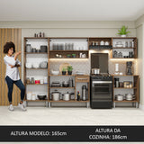 Cocina Integral 293cm Marrón/Negro Emilly 01