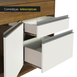 Gabinete Bajo para Lavadero 150 cm 2 Puertas y 2 Cajones (Con Encimera) Glamy Marrón/Blanco