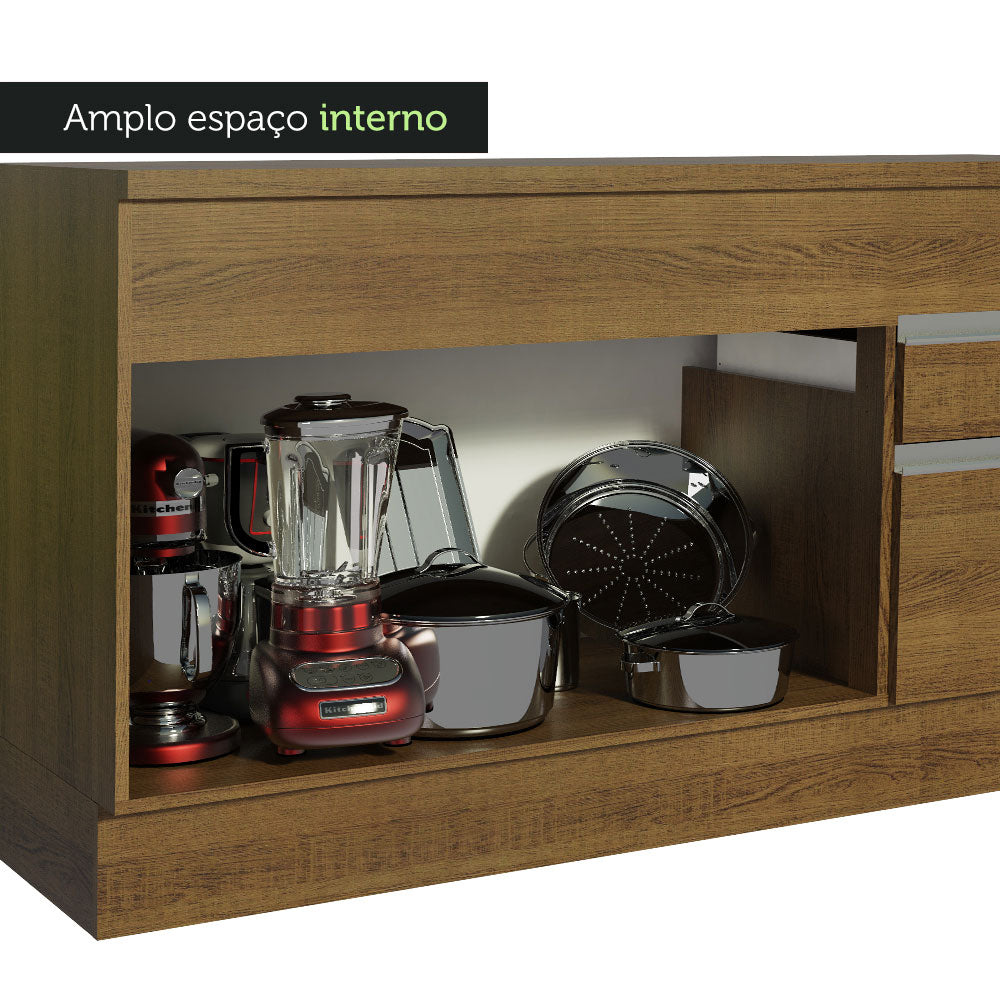 Gabinete Bajo para Lavadero 150 cm 2 Puertas y 2 Cajones (Con Encimera) Glamy Marrón