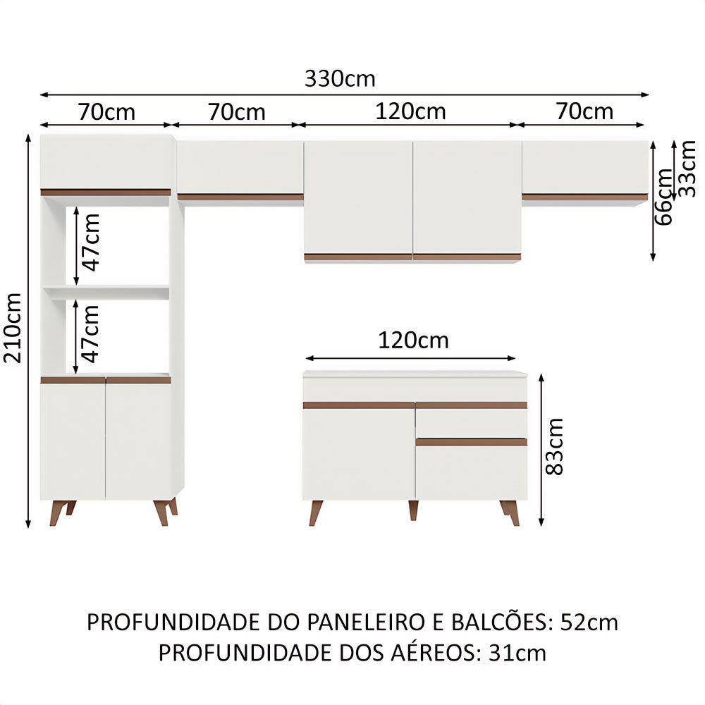 Cocina Integral 330 cm Blanco Reims 01