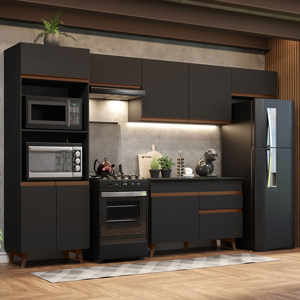 Cocina Integral 330cm Negro Reims 01
