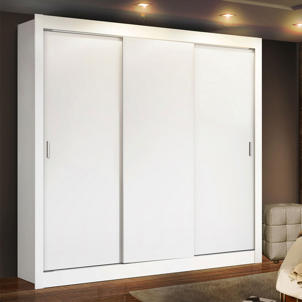 Clóset Matrimonial Lyon Plus 3 Puertas Correderas 4 Cajones Blanco