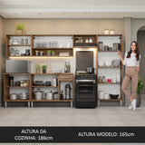 Cocina Integral 293 cm Marrón/Gris Emilly 01