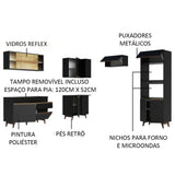 Cocina Integral Esquinera 402cm Negro Reims 02