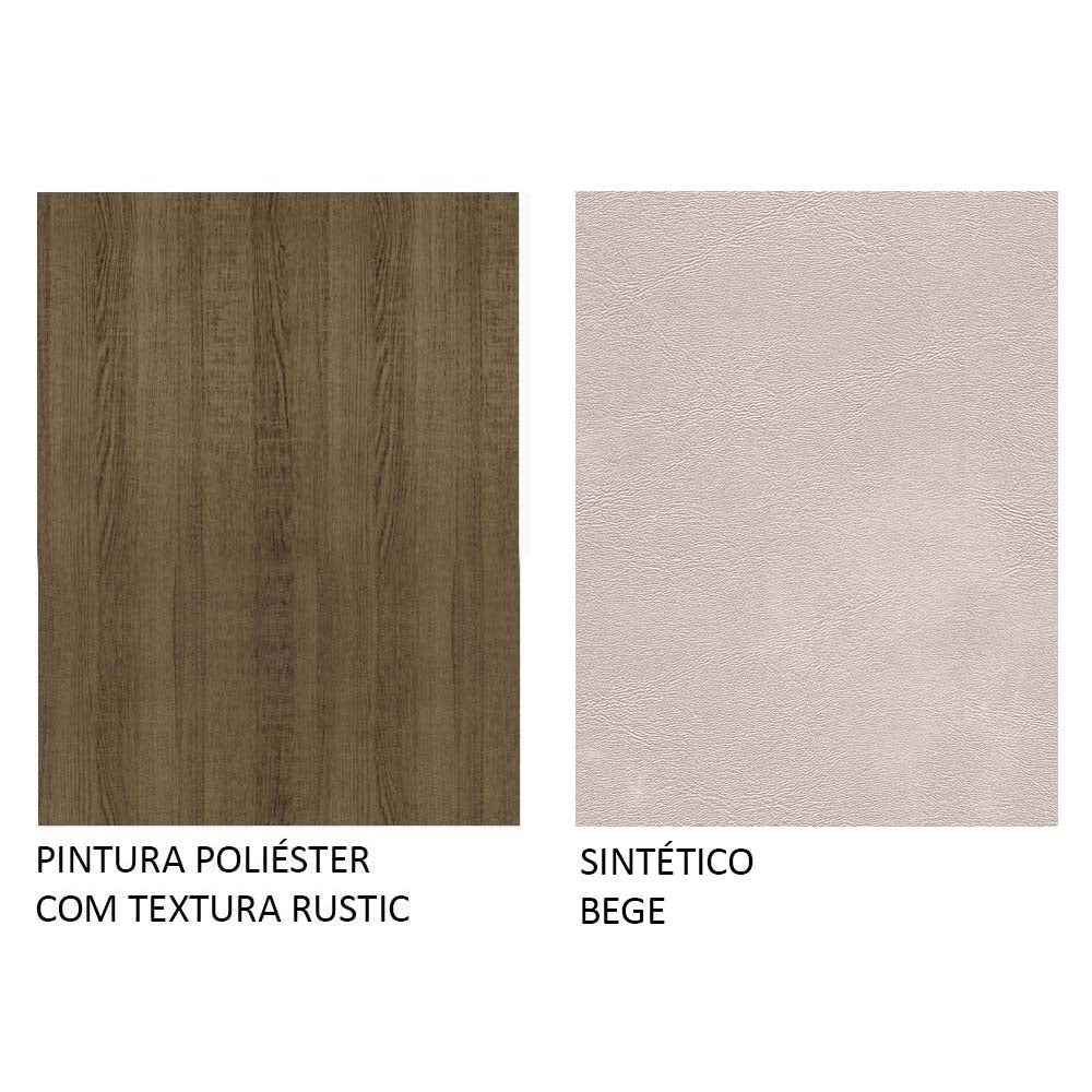 Kit 6 Sillas 4291 Marrón/Crema/Sintético Beige