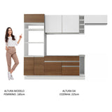 Cocina Integral 290cm Blanco/Marrón/Blanco Safira 14