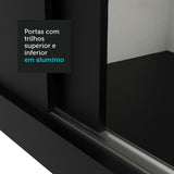 Clóset Matrimonial Reno 3 Puertas Correderas con Espejos Negro