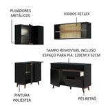 Cocina Integral Esquinera 262cm Negro Reims 01
