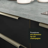Mueble de Cocina para Refrigerador 1 Puerta Abatible Lux Blanco/Negro