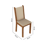 Kit 6 Sillas 4291 Marrón/Crema/Sintético Beige