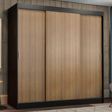 Clóset Matrimonial Reno 3 Puertas Correderas Negro/Marrón