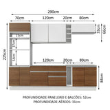 Cocina Integral 290 cm Blanco/Marrón/Blanco Vicenza 12