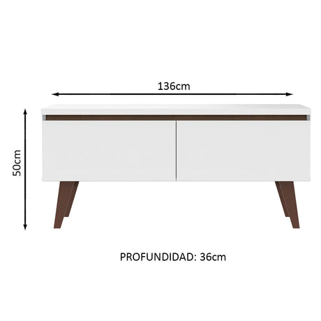 Mueble para TV Madesa Le Mans Hasta 55 Pulgadas Blanco