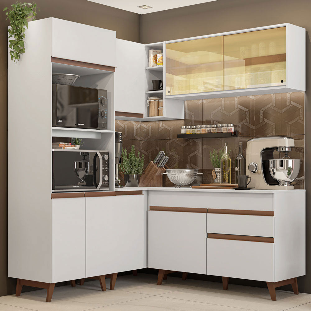 Cocina Integral Esquinera 332cm Blanco Reims 01