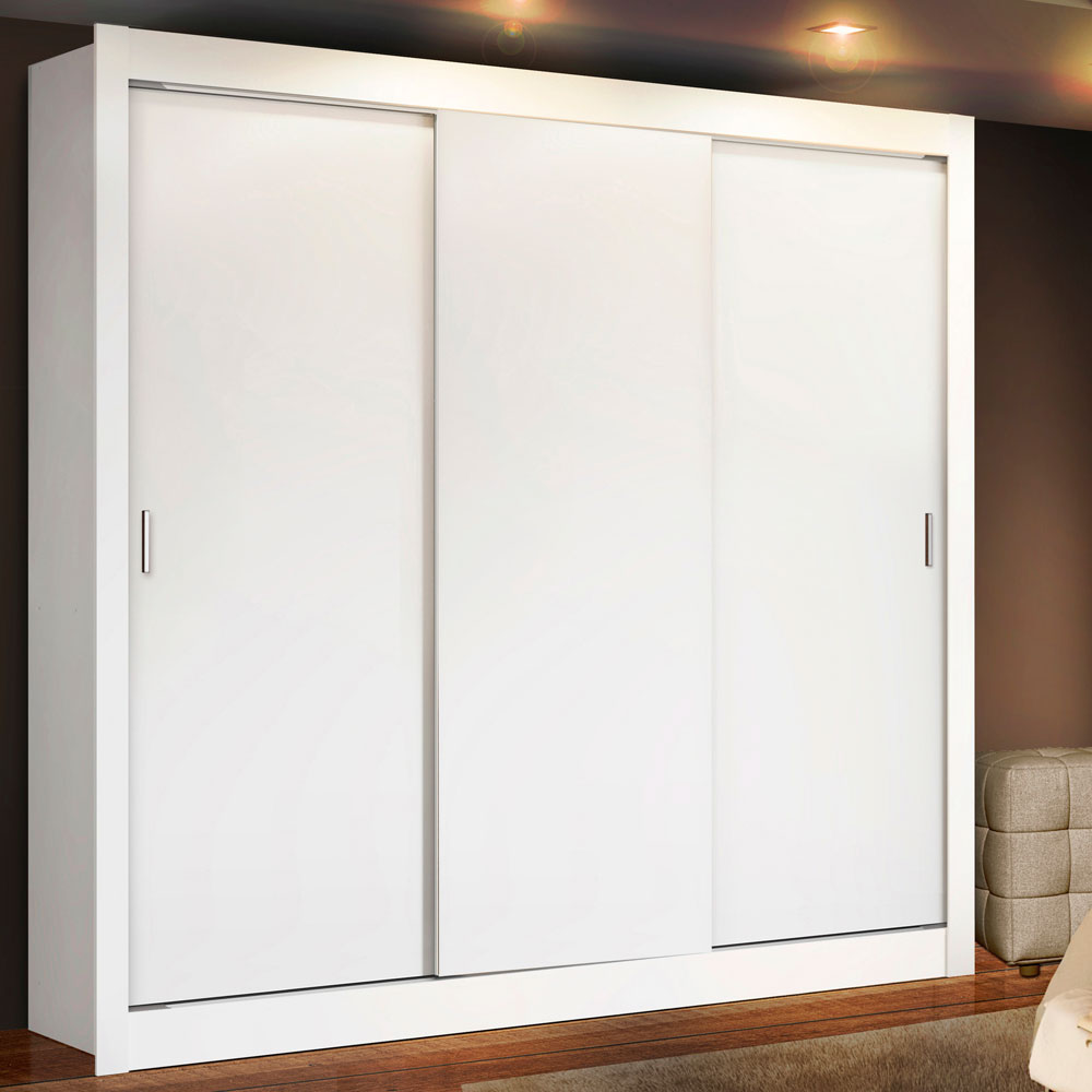 Clóset Matrimonial Lyon 3 Puertas Correderas 2 Cajones Blanco