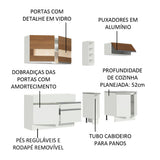 Cocina Integral 220cm Blanco/Blanco/Marrón Parma 02