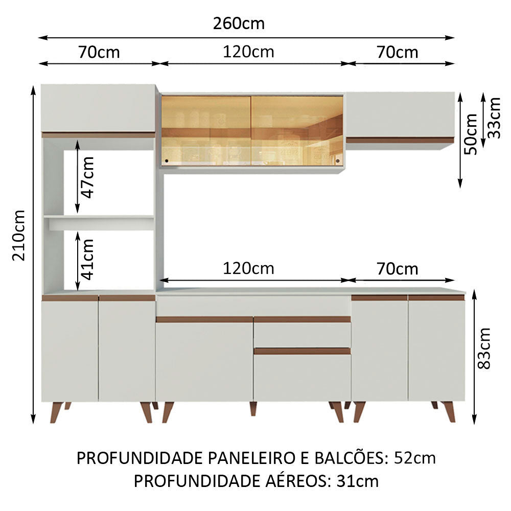 Cocina Integral 260cm Blanco Reims 02