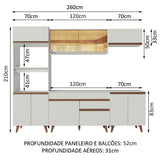 Cocina Integral 260cm Blanco Reims 02