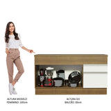 Gabinete Bajo para Lavadero 150 cm 2 Puertas y 2 Cajones (Con Encimera) Glamy Marrón/Blanco