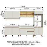 Cocina Integral 310 cm Blanco Reims 01