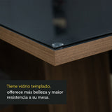 Juego de Comedor con Mesa con Encimera y 6 Sillas Marrón/Negro/Silver Alexis