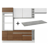 Cocina Integral 290cm Blanco/Marrón/Blanco Safira 14