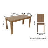 Juego de Comedor Rosie Madesa Mesa Tapa de Madera con 4 Sillas