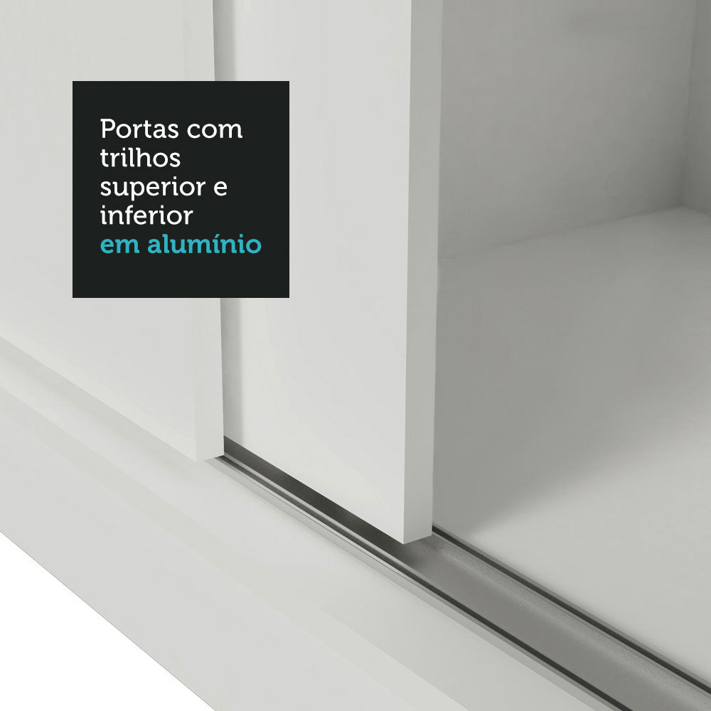 Clóset Matrimonial Lyon Plus 3 Puertas Correderas 4 Cajones Blanco