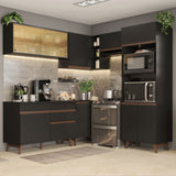 Cocina Integral Esquinera 402cm Negro Reims 02