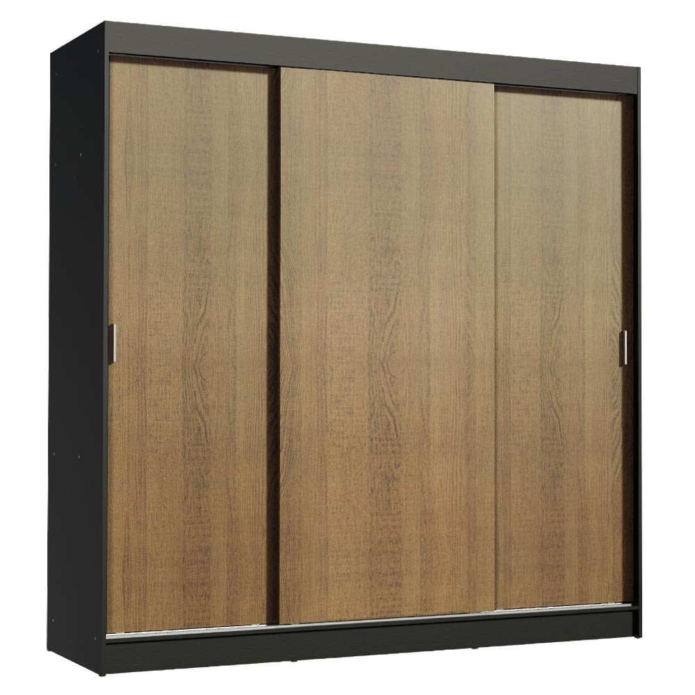 Clóset Matrimonial Reno 3 Puertas Correderas Negro/Marrón