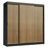 Clóset Matrimonial Reno 3 Puertas Correderas Negro/Marrón