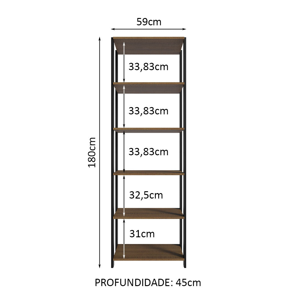 Estante Multiuso para Lavadero 59cm Marrón/Negro